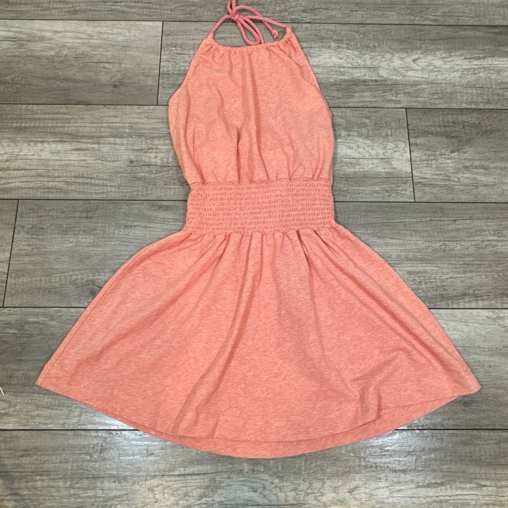Anthropologie Coral Halter Midi Dress